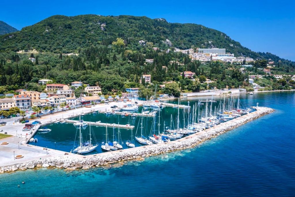Benitses Marina in Corfu, Greece