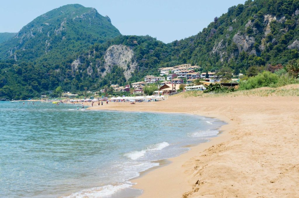 Glyfada Beach in Corfu, Greece