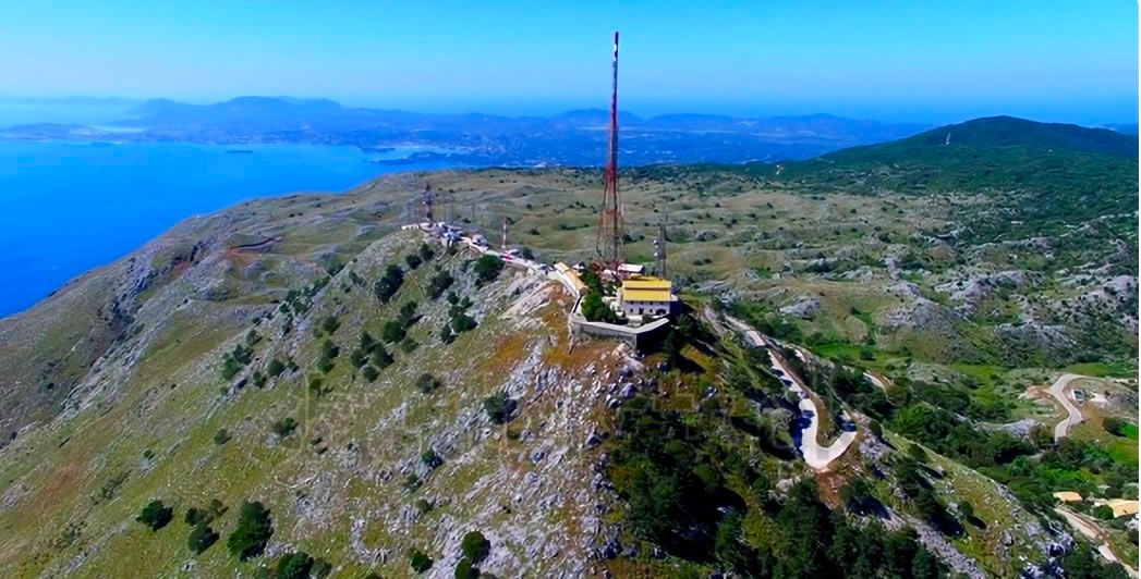 Mount Pantokratoras Corfu, Greece At 906 metres (2,972 ft), it is the highest mountain on the Island.