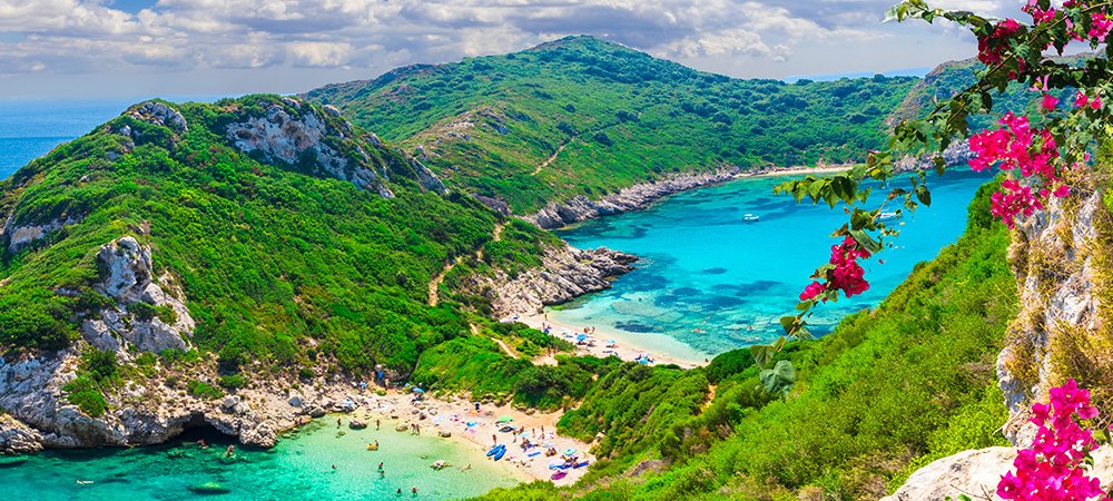 Porto Timoni Beach near Afionas in Corfu Greece