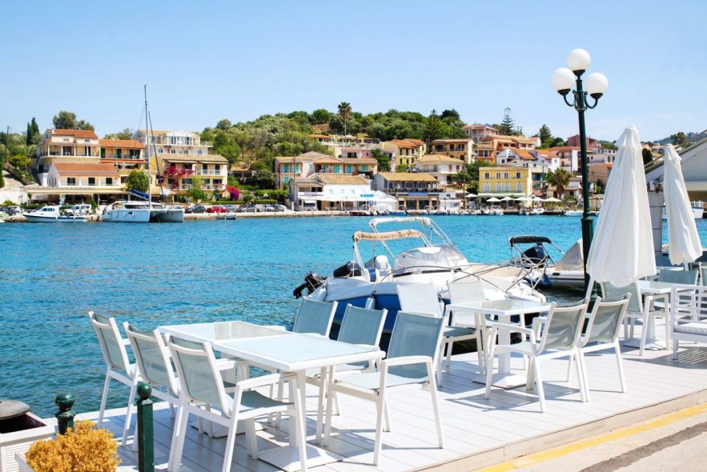 Kassiopi harbour and village in northeast Corfu