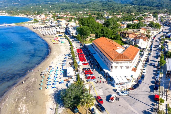 aerial view of roda corfu