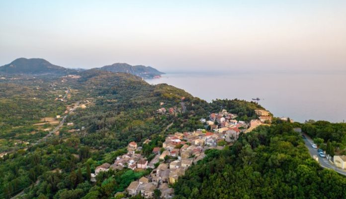 pelekas aerial corfu