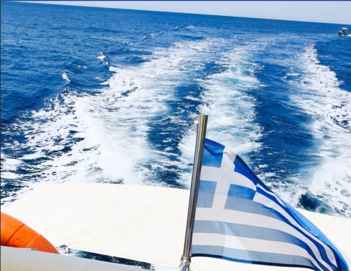 taxi boat from Corfu to Paxos.