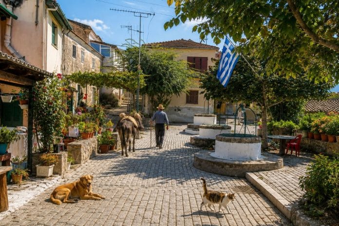 kouramades village corfu greece