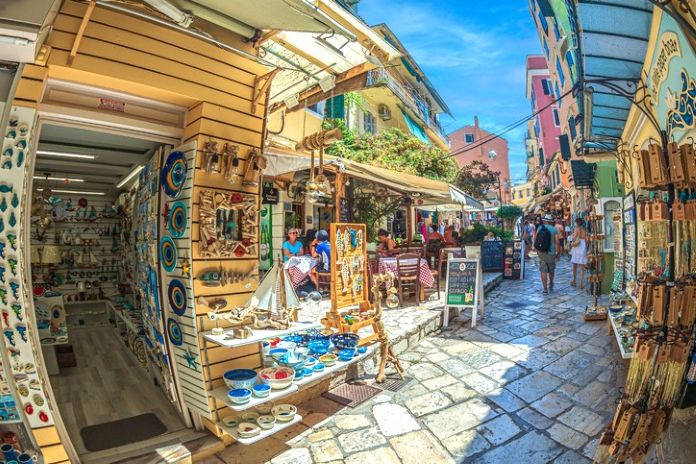 shops in corfu greece