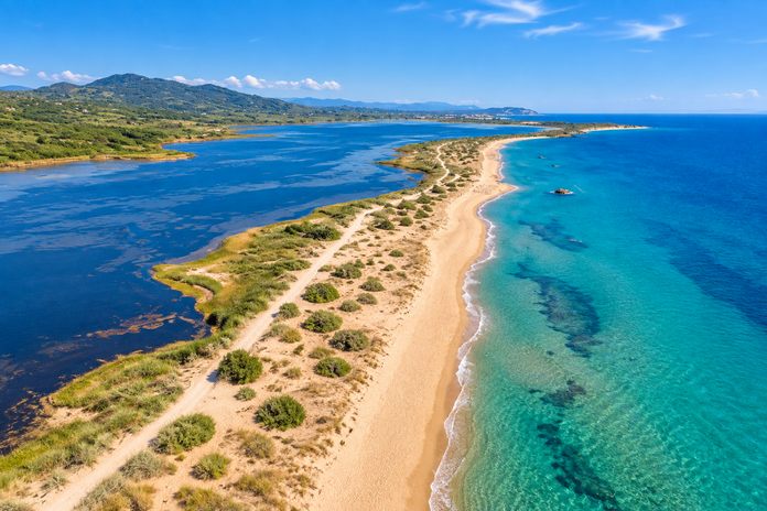 lake-korission-issos-beach-aerial-corfu